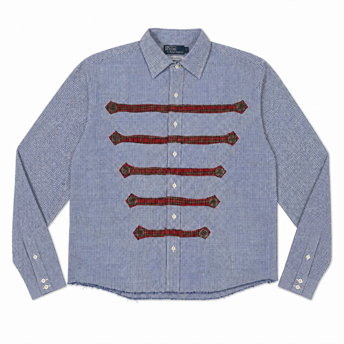 Chemise vintage upcyclée Rockin Studio, boutons custom