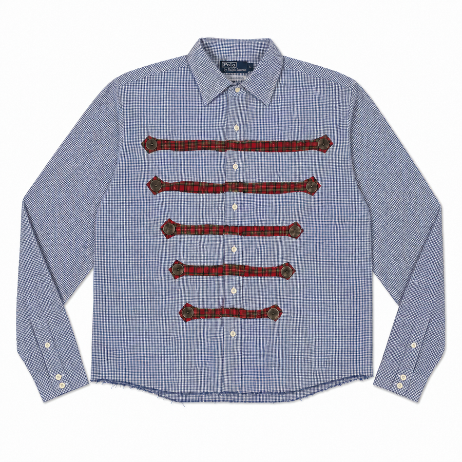Chemise vintage upcyclée Rockin Studio, boutons custom
