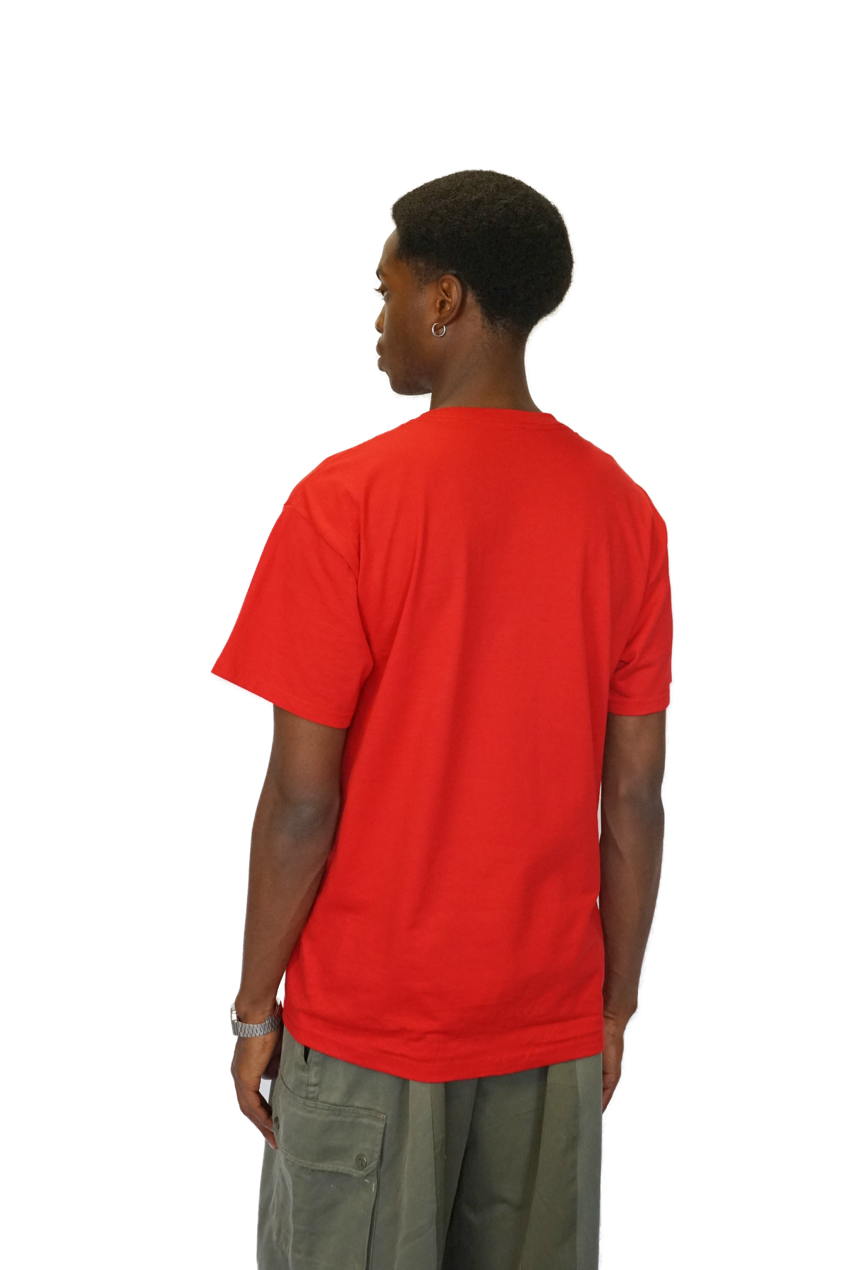 T-shirt Never Stop Rockin - Rouge - photo portee