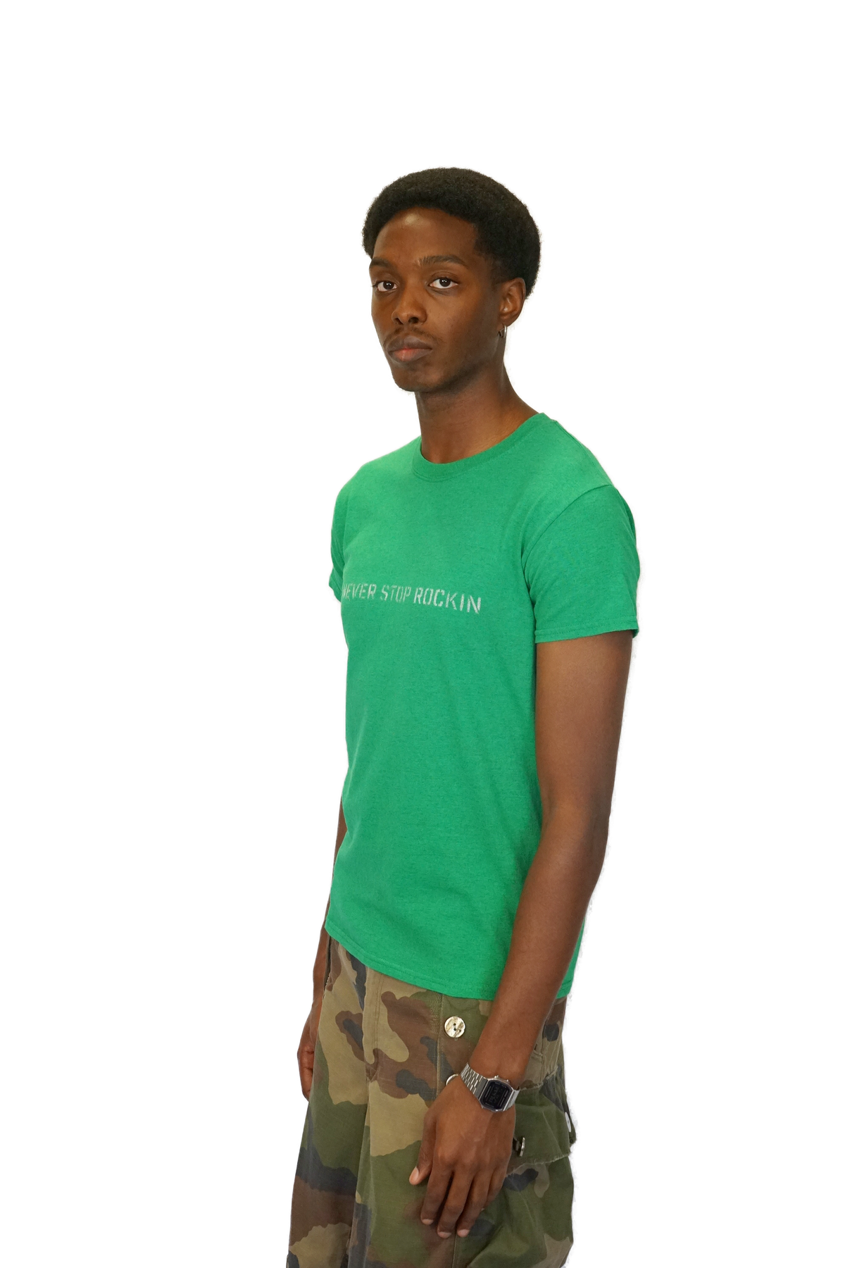 T-shirt Rockin - Vert Clair - photo portee
