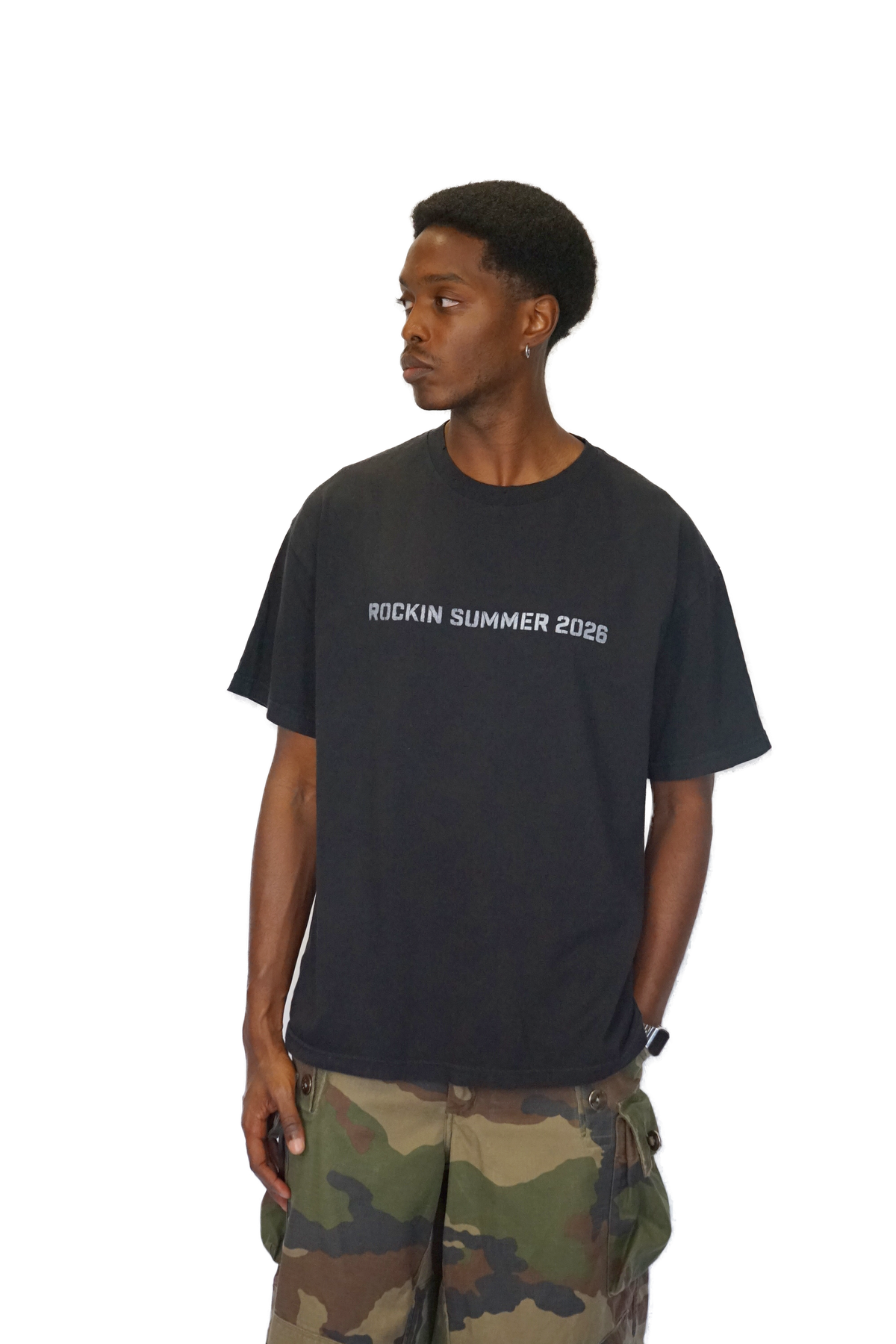T-shirt Rockin Summer 2026 - Noir - photo portee