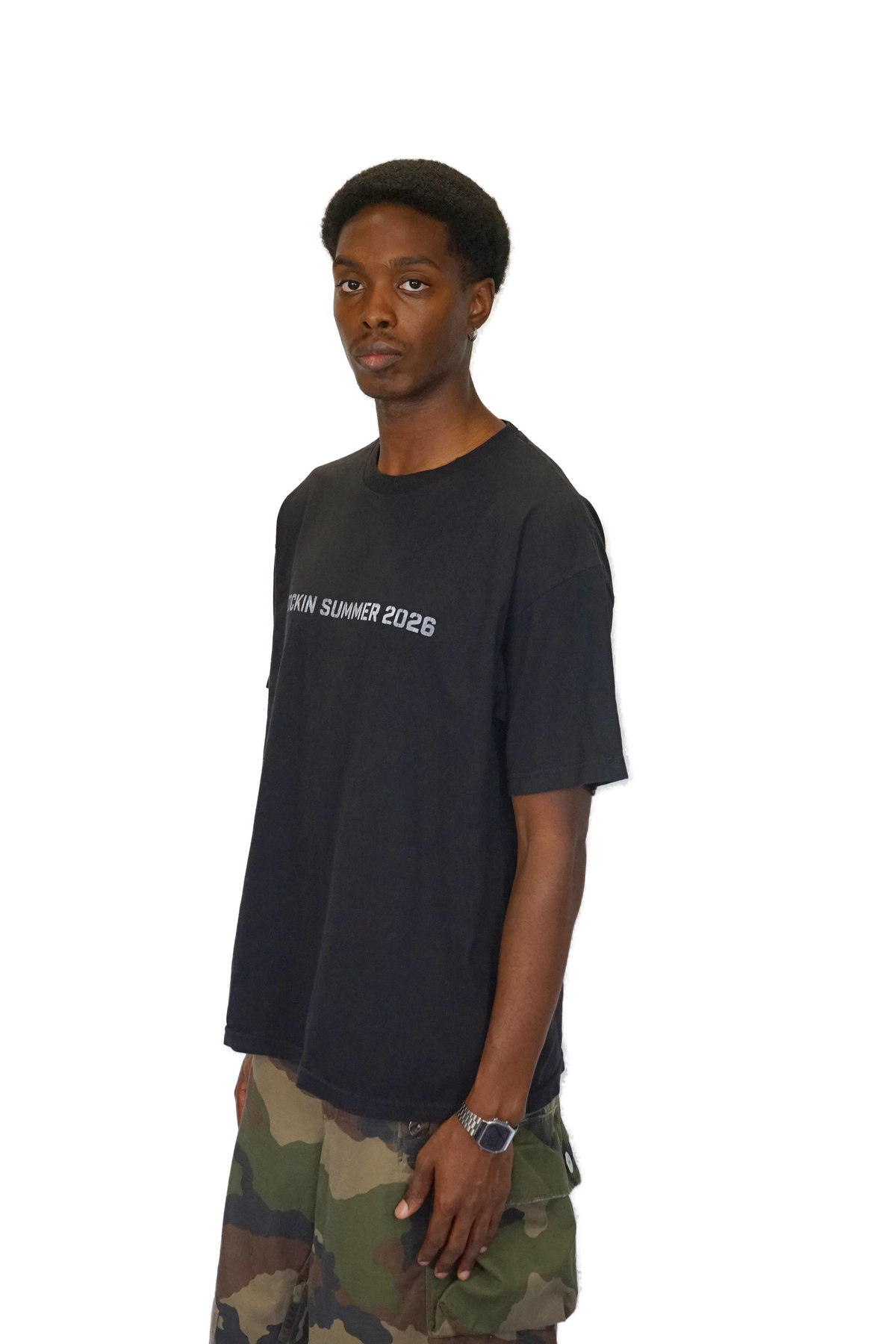 T-shirt Rockin Summer 2026 - Noir - photo portee