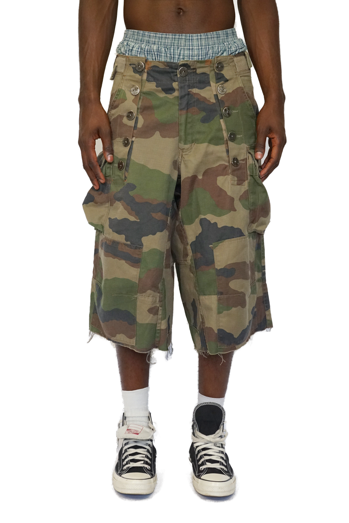 Bermuda Camouflage Boutons Metal Custom - face portee DSC05588