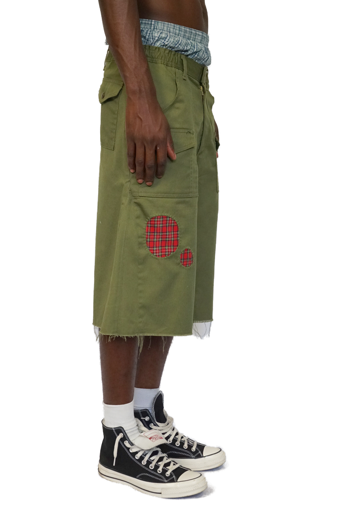 SHORT KAKI RÉPARÉ TARTAN