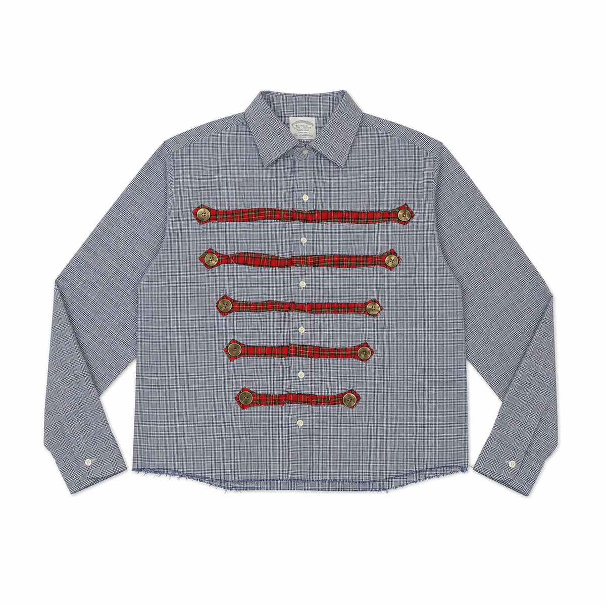Chemise Tartan Boutons Custom - Bleue - face