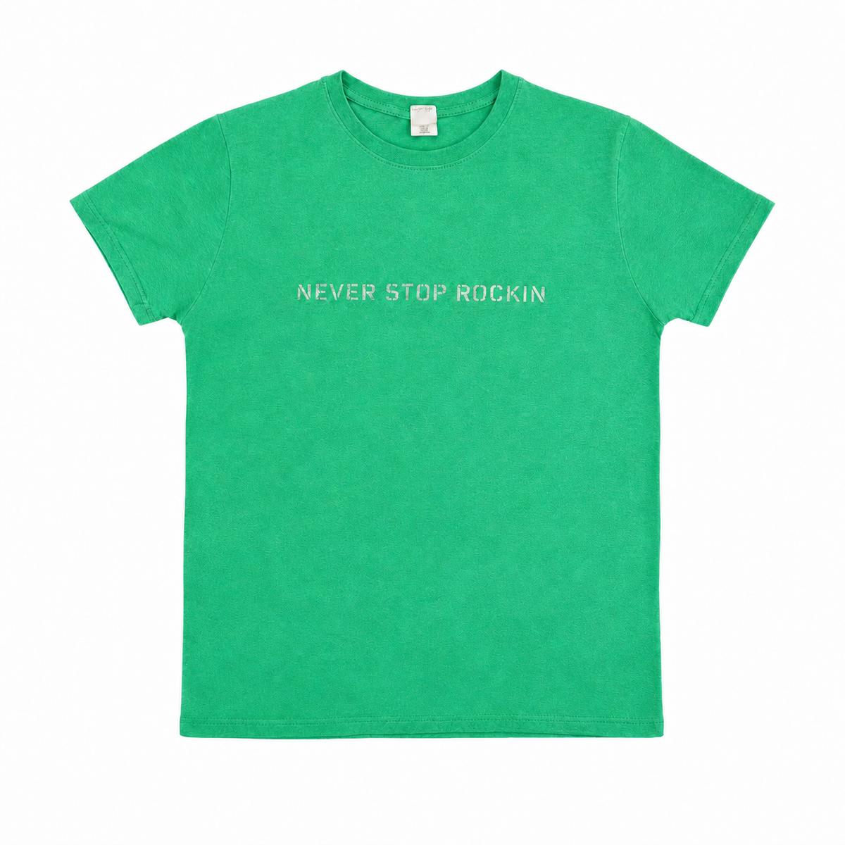 T-shirt Rockin - Vert Clair - face - contrôle qualité teinte et détourage